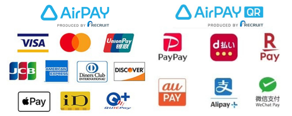 支払い方法一覧の画像（AirpayとAirpayQR）